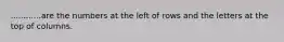 ............are the numbers at the left of rows and the letters at the top of columns.