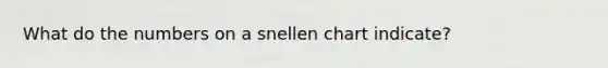 What do the numbers on a snellen chart indicate?