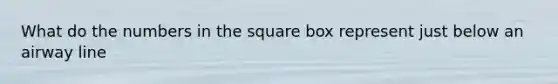 What do the numbers in the square box represent just below an airway line