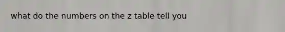 what do the numbers on the z table tell you