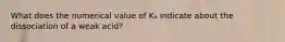 What does the numerical value of Kₐ indicate about the dissociation of a weak acid?