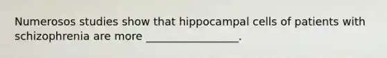 Numerosos studies show that hippocampal cells of patients with schizophrenia are more _________________.