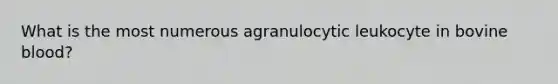 What is the most numerous agranulocytic leukocyte in bovine blood?