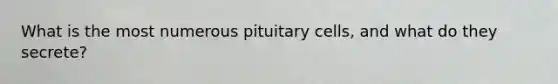 What is the most numerous pituitary cells, and what do they secrete?