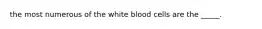 the most numerous of the white blood cells are the _____.