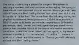 The nurse is admitting a patient for surgery. The patient is twisting a handkerchief over and over while saying, "I'm going to have a little mole removed. I'm not worried. The surgery will take only an hour, and then I will go home. I've never been sick a day in my life, so I'll be fine." The nurse finds the following during her physical assessment: blood pressure is 150/90; temperature is 98.6° F; pulse is 88 beats per minute; respiration is 20 breaths per minute; black, brown, and red pigmented pea-sized raised area on her shoulder. Which of the above information would be considered subjective data? (Select all that apply.) a. Pigmented mole on shoulder b. "I'm not worried... I'll be fine." c. Patient is anxious. d. Heart rate is increased. e. "The surgery will take only an hour and then I will go home."