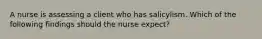 A nurse is assessing a client who has salicylism. Which of the following findings should the nurse expect?