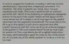 A nurse is assigned to 5 patients, including 1 who has recently admitted and 1 returning from a diagnostic procedure. It is mealtime. The other 3 patients are stable, but 1 has just requested pain meds. The nurse is working with an assistive personnel (AP). Which of the following are appropriate delegation actions on the part of the nurse? (Select all that apply) A) The nurse directs the AP to obtain a set of vital signs on the patient returning from the diagnostic procedure B) The nurse directs the AP to go to the patient in pain and to reposition and offer comfort measures until the nurse can bring an ordered analgesic to the patient C) The nurse directs the AP to set up meal trays for patients D) The nurse directs the AP to gather history from the newly admitted patient about his meds E) The nurse directs the AP to assist one of the stable patients to sit up in a chair for his meal