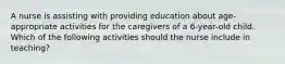 A nurse is assisting with providing education about age-appropriate activities for the caregivers of a 6-year-old child. Which of the following activities should the nurse include in teaching?