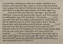 A nurse who is beginning a shift on a cardiac stepdown unit receives shift report for four clients. In which order should the nurse assess the clients? Prioritize the nurse's actions by placing each client in order from most urgent (1) to least urgent (4). ______ A 56-year-old client who was admitted 1 day ago with chest pain receiving intravenous (IV) heparin and has a partial thromboplastin time (PTT) due back in 30 minutes ______ A 62-year-old client with end-stage cardiomyopathy, blood pressure (BP) of 78/50 mm Hg, 20 mL/hr urine output, and a "Do Not Resuscitate" order and whose family has just arrived ______ A 72-year-old client who was transferred 2 hours ago from the intensive care unit (ICU) following a coronary artery bypass graft and has new onset atrial fibrillation with rapid ventricular response ______ A 38-year-old postoperative client who had an aortic valve replacement 2 days ago, BP 114/72 mm Hg, heart rate (HR) 100 beats/min, respiratory rate (RR) 28 breaths/min, and temperature 101.2°F (38.4°C)