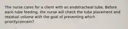 The nurse cares for a client with an endotracheal tube. Before each tube feeding, the nurse will check the tube placement and residual volume with the goal of preventing which priorityconcern?