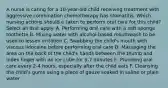 A nurse is caring for a 10-year-old child receiving treatment with aggressive combination chemotherapy has stomatitis. Which nursing actions should e taken to perform oral care for this child? Select all that apply. A. Performing oral care with a soft sponge toothette B. Mixing water with alcohol-based mouthwash to be used to lessen irritation C. Swabbing the child's mouth with viscous lidocaine before performing oral care D. Massaging the area on the back of the child's hands between the thumb and index finger with an ice cube for 5-7 minutes E. Providing oral care every 2-4 hours, especially after the child eats F. Cleansing the child's gums using a piece of gauze soaked in saline or plain water