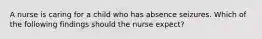 A nurse is caring for a child who has absence seizures. Which of the following findings should the nurse expect?