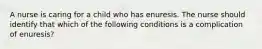 A nurse is caring for a child who has enuresis. The nurse should identify that which of the following conditions is a complication of enuresis?
