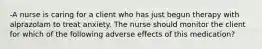 -A nurse is caring for a client who has just begun therapy with alprazolam to treat anxiety. The nurse should monitor the client for which of the following adverse effects of this medication?