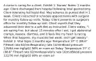 A nurse is caring for a client. Exhibit 1: Nurses' Notes: 2 months ago: Client discharged from hospital following total gastrectomy. Client tolerating full liquid diet. May advance to pureed diet in 1 week. Client instructed to schedule appointments with surgeon for monthly follow-up visits. Today: Client presents to surgeon's office for monthly follow-up visit. Client reports that they advanced their diet to a soft diet as instructed. Client states, "I am eating fine, but about 15 minutes after I eat, I get abdominal cramps, nausea, diarrhea, and it feels like my heart is racing. When that happens, my muscles feel weak, and I get sweaty." Exhibit 2: Vital Signs 2 months ago: Temperature 37° C (98.6° F)Heart rate 82/minRespiratory rate 14/minBlood pressure 129/84 mm HgSpO2 98% on room air Today: Temperature 37° C (98.6° F)Heart rate 62/minRespiratory rate 16/minBlood pressure 122/76 mm HgSpO2 99% on room air