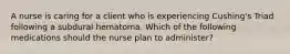 A nurse is caring for a client who is experiencing Cushing's Triad following a subdural hematoma. Which of the following medications should the nurse plan to administer?