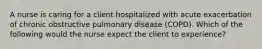 A nurse is caring for a client hospitalized with acute exacerbation of chronic obstructive pulmonary disease (COPD). Which of the following would the nurse expect the client to experience?