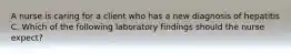 A nurse is caring for a client who has a new diagnosis of hepatitis C. Which of the following laboratory findings should the nurse expect?