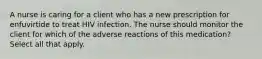A nurse is caring for a client who has a new prescription for enfuvirtide to treat HIV infection. The nurse should monitor the client for which of the adverse reactions of this medication? Select all that apply.