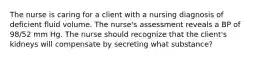 The nurse is caring for a client with a nursing diagnosis of deficient fluid volume. The nurse's assessment reveals a BP of 98/52 mm Hg. The nurse should recognize that the client's kidneys will compensate by secreting what substance?