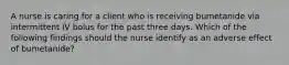 A nurse is caring for a client who is receiving bumetanide via intermittent IV bolus for the past three days. Which of the following findings should the nurse identify as an adverse effect of bumetanide?