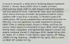 A nurse is caring for a client who is receiving dialysis treatment. Exhibit 1: Nurses' Notes 0530: Client is awake and alert. Arteriovenous fistula (AVF) to right forearm with thrill palpated and auscultated for bruit. Lung sounds clear upon auscultation; client denies shortness of breath. No peripheral edema noted; capillary refill is less than 3 seconds; +2 bilateral pedal and radial pulses. AVF access prepared and cannulated twice with no difficulty. Lines are taped and secured; treatment is initiated. 0600: Client is reading a book. Access is visible, and lines are secure. Client reports no discomfort or pain. 0630: Client reports feeling warm, nauseated, and lightheaded; appears restless and slightly confused. Exhibit 2: Vital Signs 0530: Weight 88 kg (194 lb), Temp: 37° C (98.6° F), HR: 90/min, Resp: 20/min, BP: Sitting - 148/90 mm Hg, Standing - 144/88 mm Hg, SpO2: 98% on room air 0600: BP: 120/80 mm Hg,