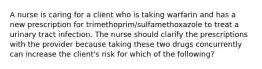 A nurse is caring for a client who is taking warfarin and has a new prescription for trimethoprim/sulfamethoxazole to treat a urinary tract infection. The nurse should clarify the prescriptions with the provider because taking these two drugs concurrently can increase the client's risk for which of the following?