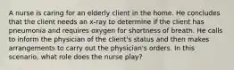 A nurse is caring for an elderly client in the home. He concludes that the client needs an x-ray to determine if the client has pneumonia and requires oxygen for shortness of breath. He calls to inform the physician of the client's status and then makes arrangements to carry out the physician's orders. In this scenario, what role does the nurse play?