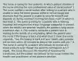 The nurse is caring for four patients. In which patient situation is the nurse utilizing the core professional value of social justice? 1. The nurse notifies a social worker after talking to a patient who is unable to keep his blood glucose within a normal range and discovers that the patient is unable to shop for himself and depends on family members to bring him food, much of which is fast food. 2. The nurse is caring for a patient who is hearing impaired and ensures that a sign language interpreter is present when the health-care provider explains the patient's lung cancer treatment plan. 3. The nurse is caring for a patient who is waiting for the results of a lung biopsy. When the patient asks the nurse if the biopsy is back and what does it show, the nurse responds, "Yes, the biopsy is back and your health-care provider will be here within 30 minutes to discuss the results with you." 4. The nurse is caring for a patient who refuses to receive any blood products even though the patient's hemoglobin is 5.7 mg/dL. The nurse discusses the benefits of receiving the transfusion, but the patient still refuses so the nurse notifies the health-care practitioner of the patient's decision.