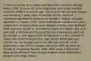 A nurse is caring for a newly admitted client Exhibit 1: Nurses' Notes 1200: 50-year-old client diagnosed with acute myeloid leukemia (AML) one month ago. Client continues to have nausea and vomiting 1 week after completion of first round of chemotherapy.Reports dyspnea on exertion, fatigue, and poor appetite for 1 week. 1230: Client ambulated to bathroom. Urine output 400 mL dark yellow urine. Reports feeling short of breath while walking. Exhibit 2: Assessment 1200: Skin warm, dry, and pale with petechiae and bruising Mucous membranes pale and dry Exhibit 3: Vital Signs 1200: Temperature 37.8º C (100.0º F) Heart rate 100/min Respiratory rate 24/min Blood pressure 140/92 mm Hg Oxygen saturation 96% on room air 1230: Respiratory rate 22/min Oxygen saturation 96% on room air Exhibit 4: Diagnostic Results 1300: WBC count 1,000/mm3 Neutrophils 90/mm3 Hgb 6.8 g/dL Platelet count 8,000/mm3 Sodium 136 mEq/L Potass