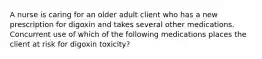 A nurse is caring for an older adult client who has a new prescription for digoxin and takes several other medications. Concurrent use of which of the following medications places the client at risk for digoxin toxicity?