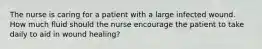 The nurse is caring for a patient with a large infected wound. How much fluid should the nurse encourage the patient to take daily to aid in wound healing?