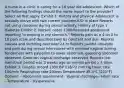 A nurse in a clinic is caring for a 16 year old adolescent. Which of the following findings should the nurse report to the provider? Select all that apply. Exhibit 1: History and physical Adolescent is sexually active with two current partners.IUD in place Reports not using condoms during sexual activity. History of type 1 diabetes Exhibit 2: Nurses' notes 1300:Received adolescent reporting "cramping in my stomach." Reports pain as a 4 on 0 to 10 pain scale and describes pain as constant and dull. Reports nausea and vomiting over past 24 hr.Reports painful urination and pain during sexual intercourse with minimal vaginal itching. Tenderness with palpation to lower abdomen, guarding abdomen observed. Greenish vaginal discharge observed. Reports last menstrual period was 3 weeks ago as normal period x 4 days. Exhibit 3: Graphic record 1300:BP 118/72 mm Hg Heart rate 100/min Respiratory rate 20/min Temperature 38.3°C (101°F) Options: - Abdominal assessment - Vaginal discharge - Heart rate - Temperature - Dyspareunia