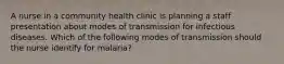 A nurse in a community health clinic is planning a staff presentation about modes of transmission for infectious diseases. Which of the following modes of transmission should the nurse identify for malaria?