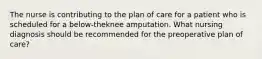 The nurse is contributing to the plan of care for a patient who is scheduled for a below-theknee amputation. What nursing diagnosis should be recommended for the preoperative plan of care?