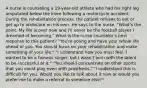 A nurse is counseling a 19-year-old athlete who had his right leg amputated below the knee following a motorcycle accident. During the rehabilitation process, the patient refuses to eat or get up to ambulate on his own. He says to the nurse, "What's the point. My life is over now and I'll never be the football player I dreamed of becoming." What is the nurse counselor's best response to this patient? "You're young and have your whole life ahead of you. You should focus on your rehabilitation and make something of your life." "I understand how you must feel. I wanted to be a famous singer, but I wasn't born with the talent to be successful at it." "You should concentrate on other sports that you could play even with prosthesis." "I understand this is difficult for you. Would you like to talk about it now or would you prefer me to make a referral to someone else?"