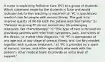 A nurse is explaining Palliative Care (PC) to a group of students. Which statement made by the students is false and would indicate that further teaching is required? a) "PC is specialized medical care for people with serious illness. The goal is to improve quality of life for both the patient and their family." b) "Patients receiving PC do not receive any life-prolonging measures, like chemotherapy." c) "This type of care is focused on providing patients with relief from symptoms, pain, and stress of the illness, no matter their diagnosis." d) "PC is appropriate at any age and at any stage of serious illness, and can be provided together with curative treatment." e) "PC is provided by a team of doctors, nurses, and other specialists who work with the patient's other medical team to provide an extra level of support."