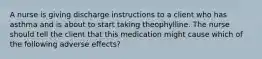 A nurse is giving discharge instructions to a client who has asthma and is about to start taking theophylline. The nurse should tell the client that this medication might cause which of the following adverse effects?