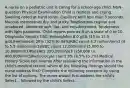 A nurse on a pediatric unit is caring for a school-age child. NGN-question Physical Examination Child is restless and crying. Swelling noted at hand joints. Capillary refill less than 3 seconds. Mucous membranes dry and sticky. Respirations regular and unlabored. Abdomen soft, flat, and non-distended. Tenderness with light palpation. Child reports pain as 8 on a scale of 0 to 10. Diagnostic Results CBC: Hemoglobin 8.0 g/dL (10 to 15.5 g/dL)Hematocrit 28% (32% to 44%)RBC count 4.2 million/mm3 (4 to 5.5 million/mm3)WBC count 12,000/mm3 (5,000 to 10,000/mm3)Platelets 350,000/mm3 (150,000 to 400,000/mm3)Reticulocyte count 3% (0.5% to 2%) Medical History Sickle cell anemia After reviewing the information in the child's medical record, which of the following findings should the nurse address first? Complete the following sentence by using the list of options. The nurse should first address the child's Select... followed by the child's Select....