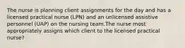 The nurse is planning client assignments for the day and has a licensed practical nurse (LPN) and an unlicensed assistive personnel (UAP) on the nursing team.The nurse most appropriately assigns which client to the licensed practical nurse?