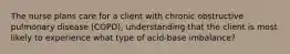 The nurse plans care for a client with chronic obstructive pulmonary disease (COPD), understanding that the client is most likely to experience what type of acid-base imbalance?