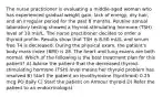 The nurse practitioner is evaluating a middle-aged woman who has experienced gradual weight gain, lack of energy, dry hair, and an irregular period for the past 8 months. Routine annual laboratory testing showed a thyroid-stimulating hormone (TSH) level of 10 mU/L. The nurse practitioner decides to order a thyroid profile. Results show that TSH is 8.50 mU/L and serum free T4 is decreased. During the physical exam, the patient's body mass index (BMI) is 28. The heart and lung exams are both normal. Which of the following is the best treatment plan for this patient? A) Advise the patient that the decreased thyroid-stimulating hormone (TSH) level means her thyroid problem has resolved B) Start the patient on levothyroxine (Synthroid) 0.25 mcg PO daily C) Start the patient on Armour thyroid D) Refer the patient to an endocrinologist