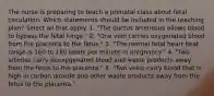 The nurse is preparing to teach a prenatal class about fetal circulation. Which statements should be included in the teaching plan? Select all that apply. 1. "The ductus arteriosus allows blood to bypass the fetal lungs." 2. "One vein carries oxygenated blood from the placenta to the fetus." 3. "The normal fetal heart beat range is 160 to 180 beats per minute in pregnancy." 4. "Two arteries carry deoxygenated blood and waste products away from the fetus to the placenta." 5. "Two veins carry blood that is high in carbon dioxide and other waste products away from the fetus to the placenta."