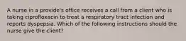 A nurse in a provide's office receives a call from a client who is taking ciprofloxacin to treat a respiratory tract infection and reports dyspepsia. Which of the following instructions should the nurse give the client?