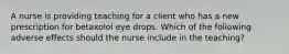 A nurse is providing teaching for a client who has a new prescription for betaxolol eye drops. Which of the following adverse effects should the nurse include in the teaching?