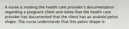 A nurse is reading the health care provider's documentation regarding a pregnant client and notes that the health care provider has documented that the client has an android pelvic shape. The nurse understands that this pelvic shape is: