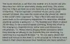 The nurse receives a call from the mother of a 6-month-old who describes her child as alternately sleepy and fussy. She states that her infant vomited once this morning and had two episodes of diarrhea. The last episode contained mucus and a small amount of blood. She asks the nurse what she should do. Which is the nurse's best response? 1. "Your infant will need to have some tests in the emergency department to determine whether anything serious is going on." 2. "Try feeding your infant in about 30 minutes; in the event of repeat vomiting, bring the infant to the emergency department for some tests and intravenous rehydration." 3. "Many infants display these symptoms when they develop an allergy to the formula they are receiving; try switching to a soy-based formula." 4. "Do not worry about the blood and mucus in the stool; it is not unusual for infants to have blood in their stools because their intestines are more sensitive."