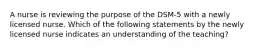 A nurse is reviewing the purpose of the DSM-5 with a newly licensed nurse. Which of the following statements by the newly licensed nurse indicates an understanding of the teaching?