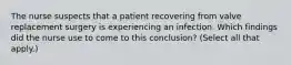 The nurse suspects that a patient recovering from valve replacement surgery is experiencing an infection. Which findings did the nurse use to come to this conclusion? (Select all that apply.)